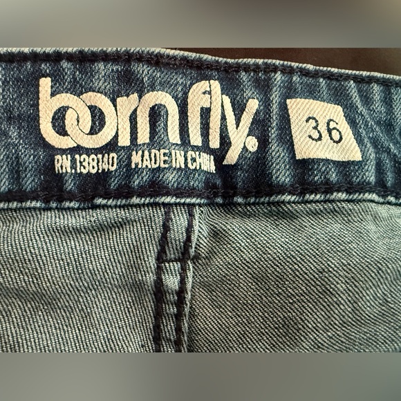 Born Fly Cloud Hopper Patched/Logo Jeans. Men's Size 36 - Picture 8 of 11